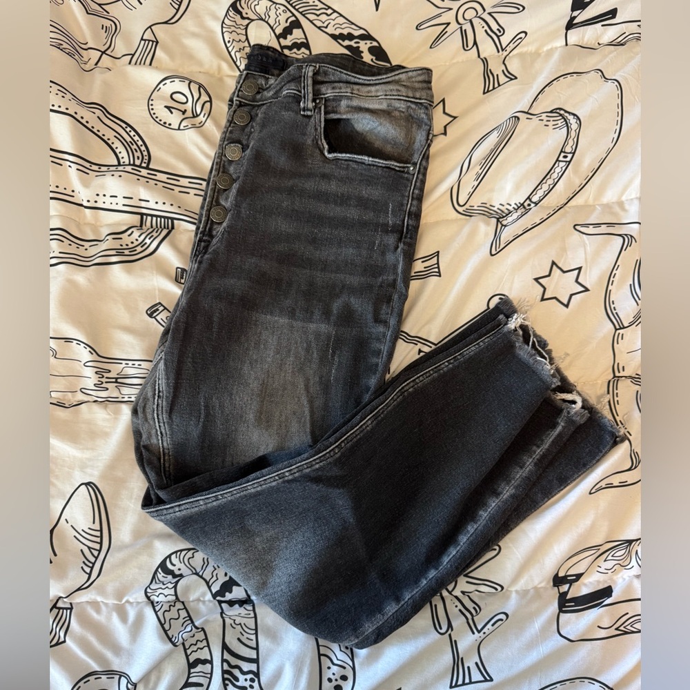 High-Rise Button-Fly Risen Jeans